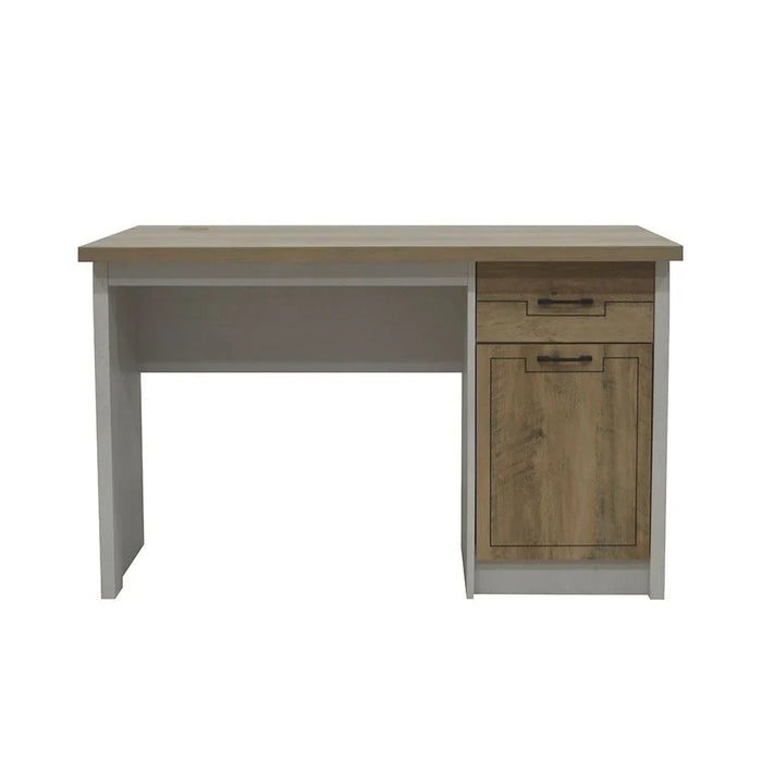 Swann 1-Door & 1-Drawer Study Desk - Summer Oak/Pearl White - With 2-Year Warranty
