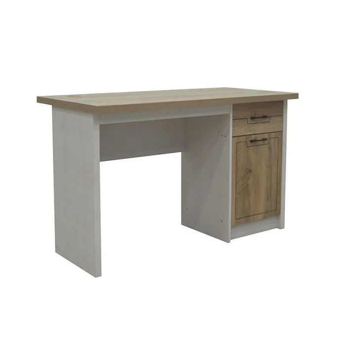 Swann 1-Door & 1-Drawer Study Desk - Summer Oak/Pearl White - With 2-Year Warranty