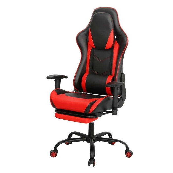 Belanda Gaming Chair with Footrest - Black/Red - With 2-Year Warranty