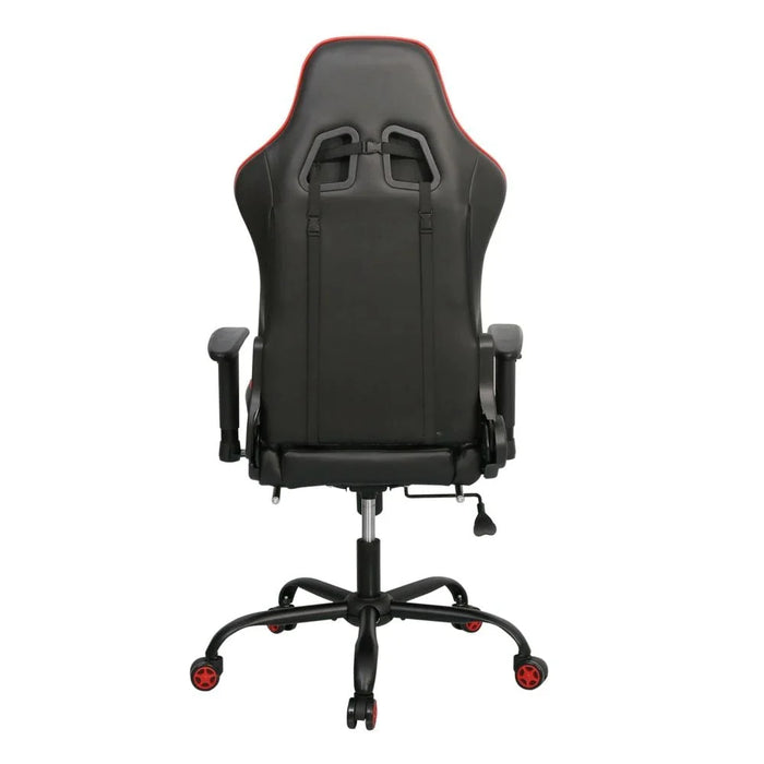 Belanda Gaming Chair with Footrest - Black/Red - With 2-Year Warranty