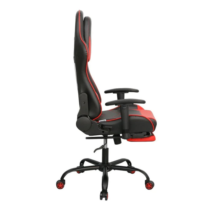 Belanda Gaming Chair with Footrest - Black/Red - With 2-Year Warranty