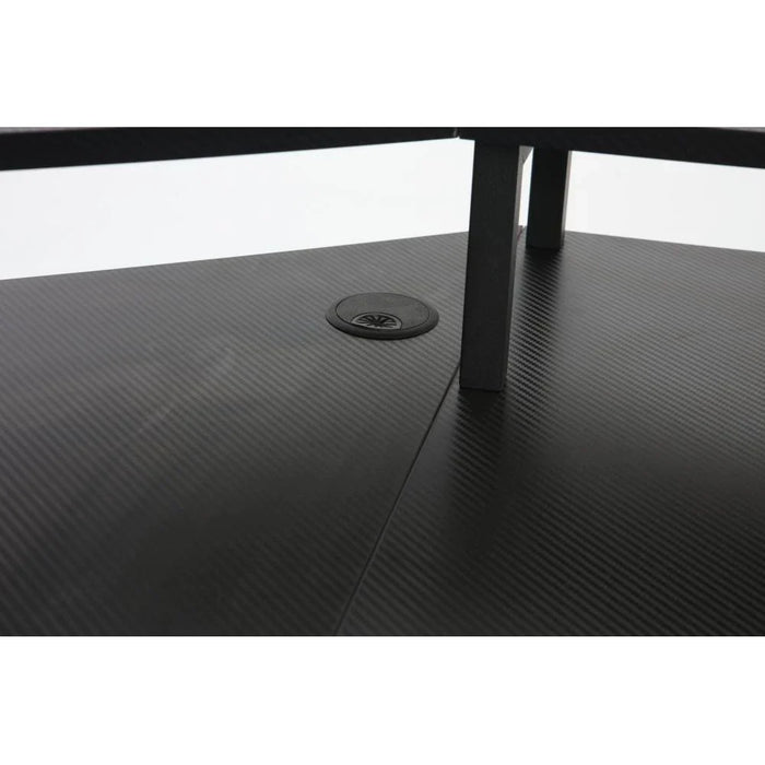 Bremen Gaming Desk With  Open Shelves -Black