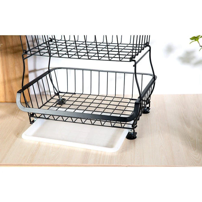 Atticus 2 Tier Iron Storage Cart With Tray Black 41 X 29 X 37 Cm