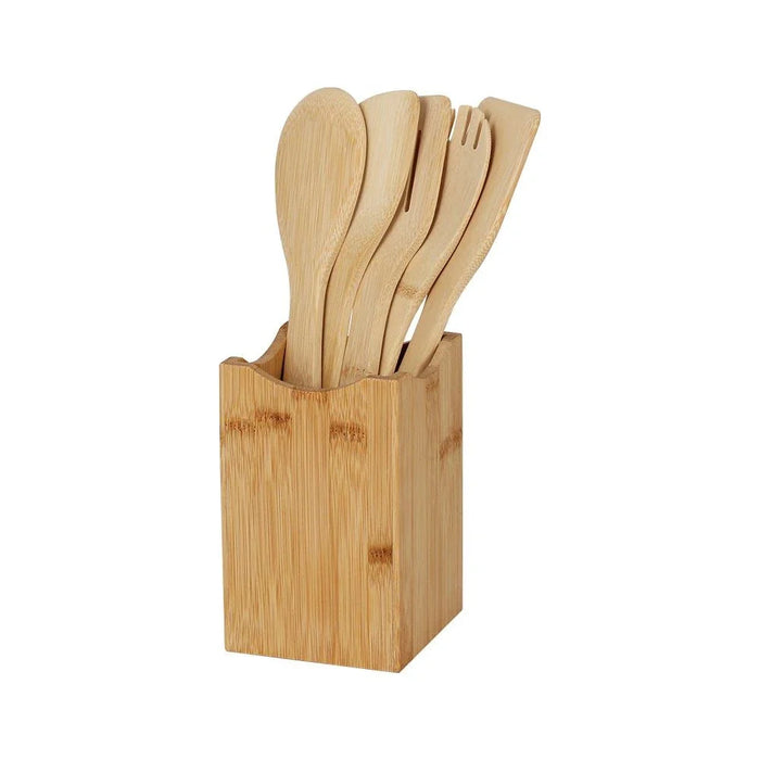 Loretta 6-Piece Bamboo Gadget Set Natural -Holder 10 X10 X16 Hcm,Gadget-30X 6Cm Bk21112-1
