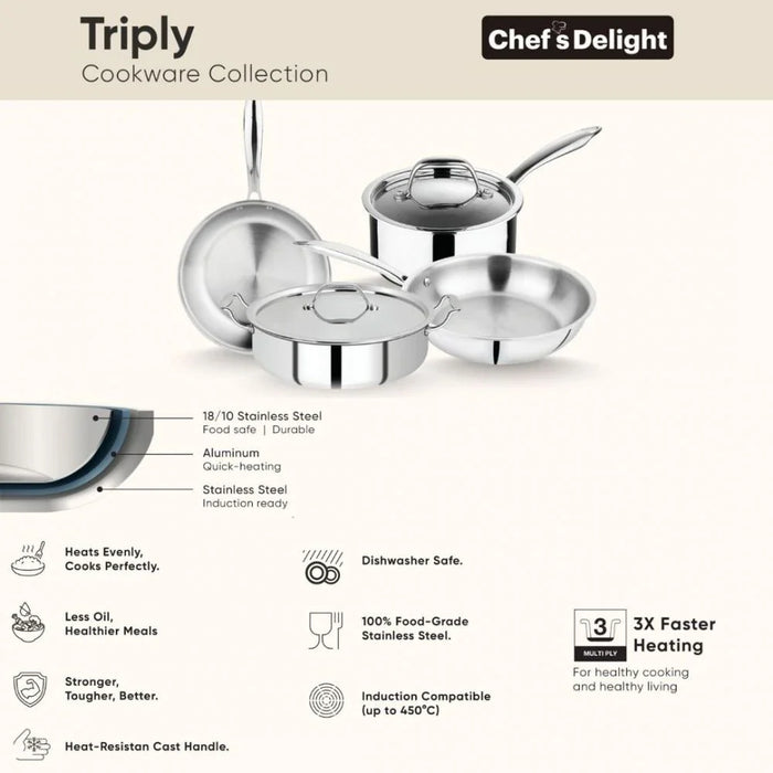 Celina Stainless Steel Casserole With Ss Lid 28X 14.3Cm Shinny Silver -2.5MM