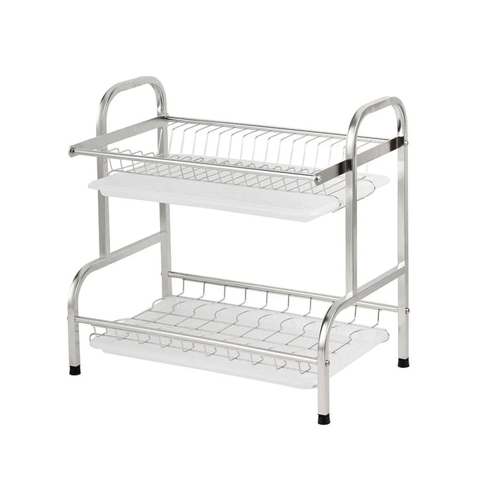 Atticus 2-Tier Stainless Steel Dish Rack-Shiny-42.3x25.5x40.5 cm