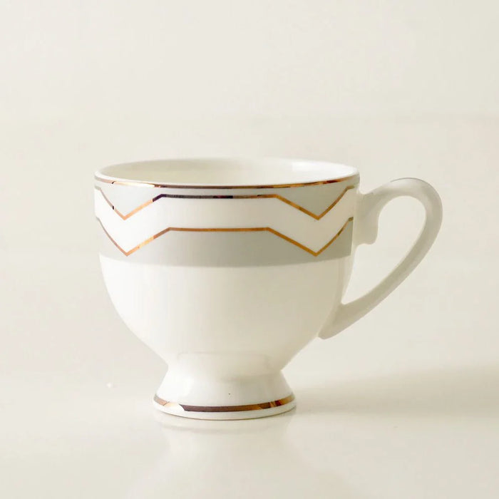 Lincoln Fine Bone China Espresso Cup & Saucer-White-100 ml