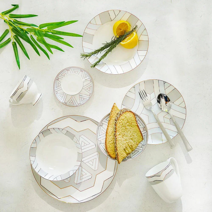 Lincoln Fine Bone China Espresso Cup & Saucer-White-100 ml