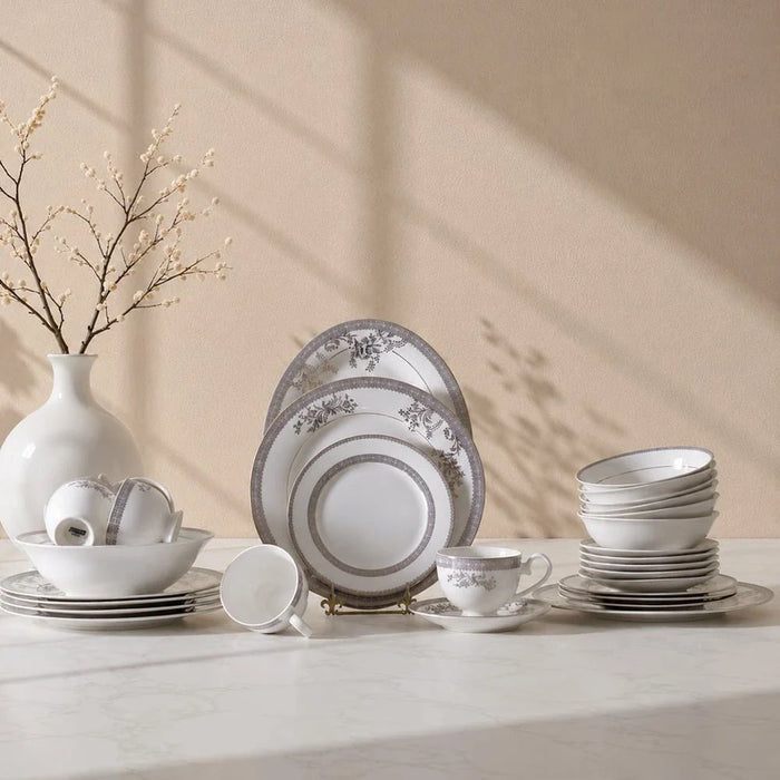 Erika 32-Piece New Bone China Dinner Set -Serve 6