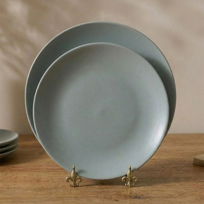 Apollo 16-Pc Color Glazed Stoneware Dinner Set - Grey - Serves 4