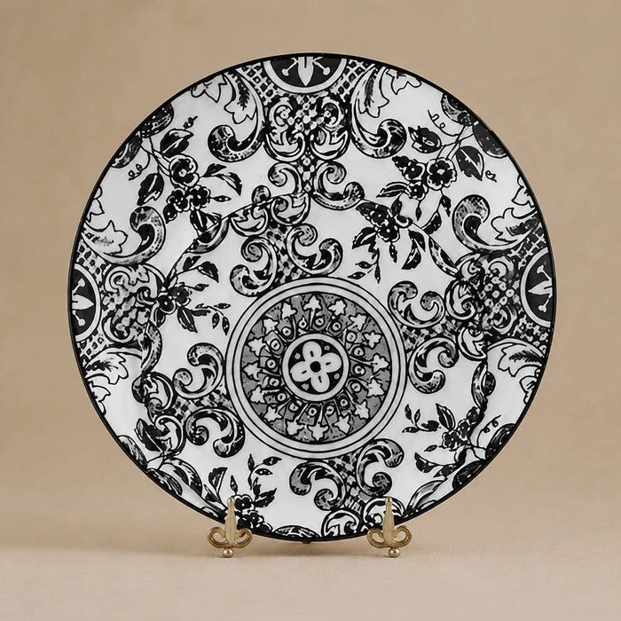 Angelika 20-Pc Porcelain Dinner Set-Black-Serves 4