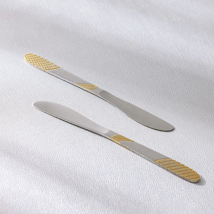 Sigma Base 2-Pc Dinner Knife - Silver/Gold - 21.5 cm (L)