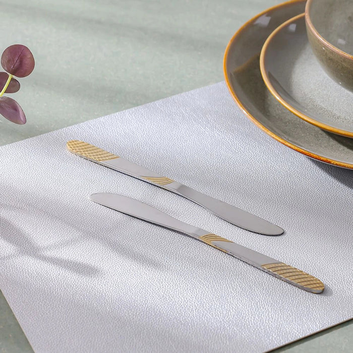 Sigma Base 2-Pc Dinner Knife - Silver/Gold - 21.5 cm (L)