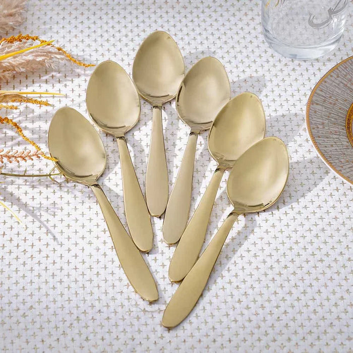Pvd Lotus 6-Pc Dinner Spoon-Gold-18.6x4 cm