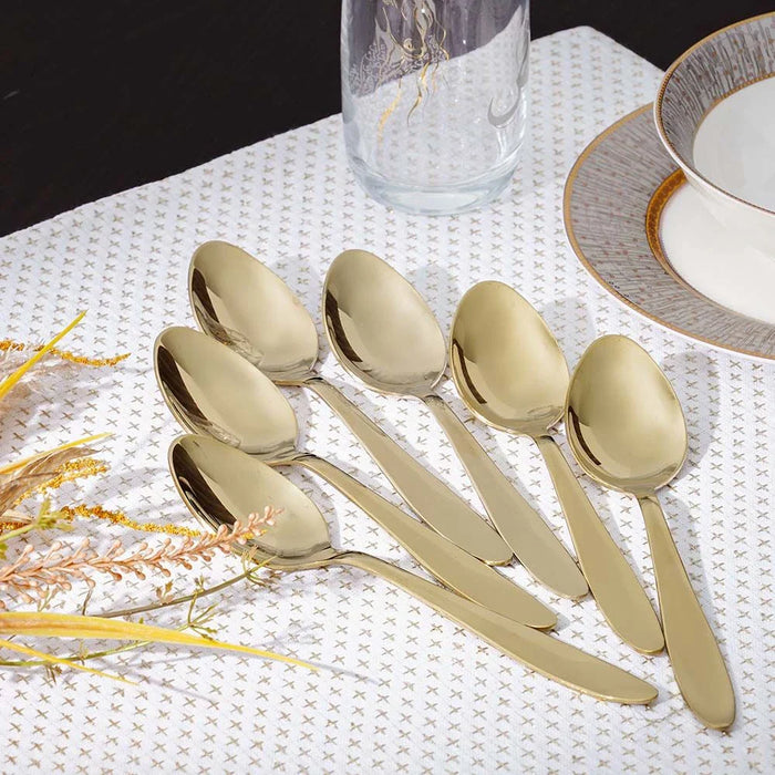 Pvd Lotus 6-Pc Dinner Spoon-Gold-18.6x4 cm