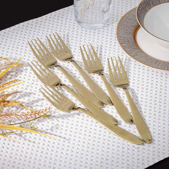 Pvd Lotus 6-Pc Dinner Fork-Gold-18.6x2.8 cm