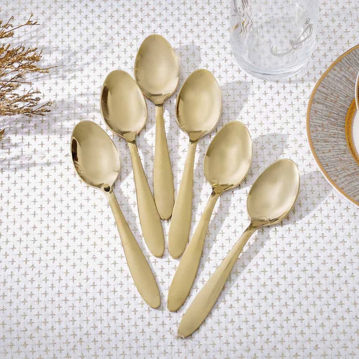 Pvd Lotus 6-Pc Baby Spoon-Gold 16.5x3.5 cm