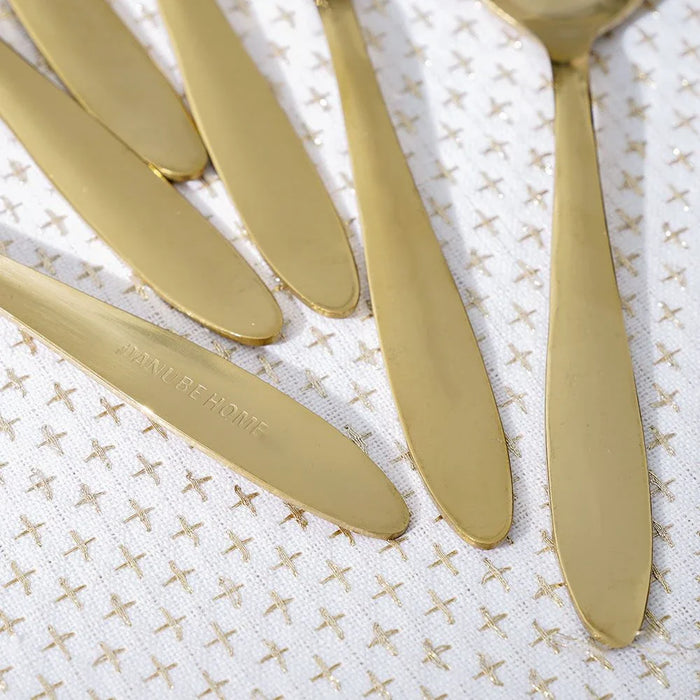 Pvd Lotus 6-Pc Baby Spoon-Gold 16.5x3.5 cm
