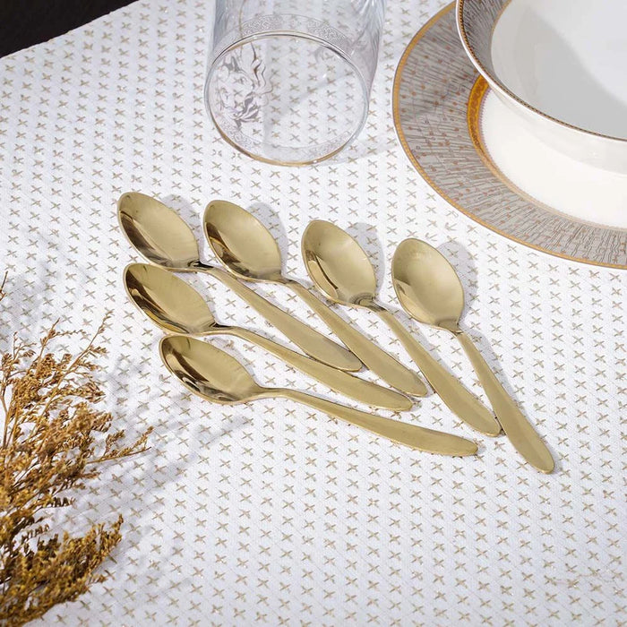 Pvd Lotus 6-Pc Coffee Spoon-Gold-11.8x2.5 cm