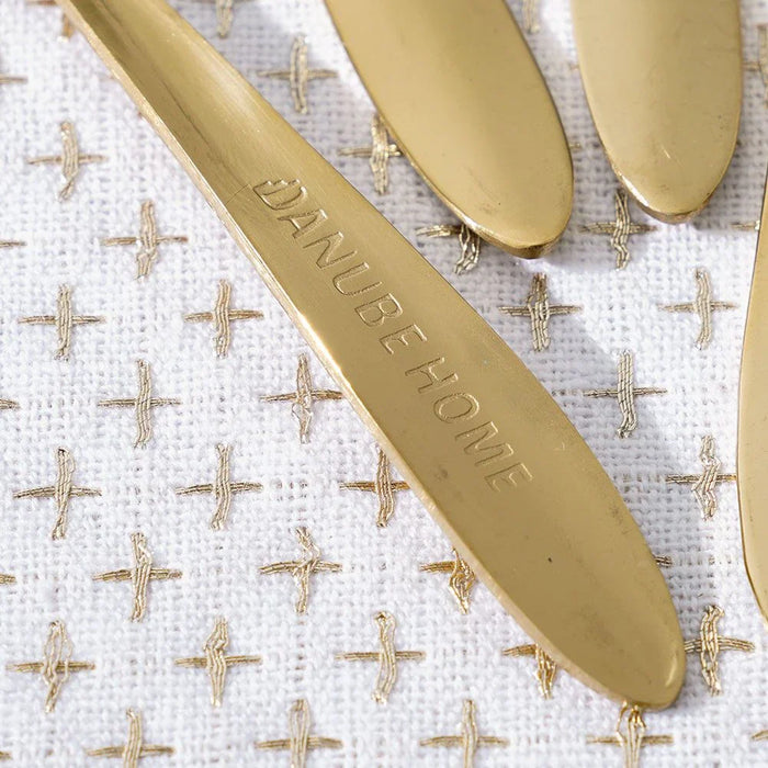 Pvd Lotus 6-Pc Coffee Spoon-Gold-11.8x2.5 cm