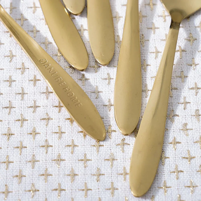 Pvd Lotus 6-Pc Coffee Spoon-Gold-11.8x2.5 cm