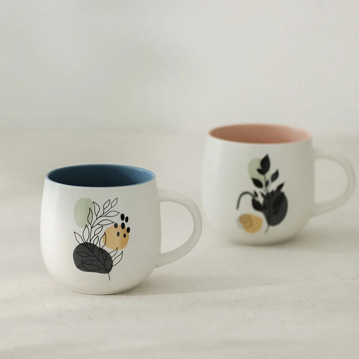 Danube Essential 2-Pc New Bone China Mug Set-Pink/Blue-645 ml