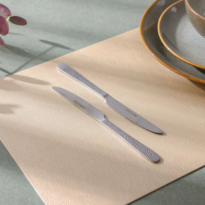 Sitello Hammered 2-Piece Dinner Knife Silver 21.5x1.8CM