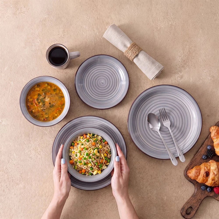 Apollo 16-Piece Hand Painted Stoneware Dinner Set