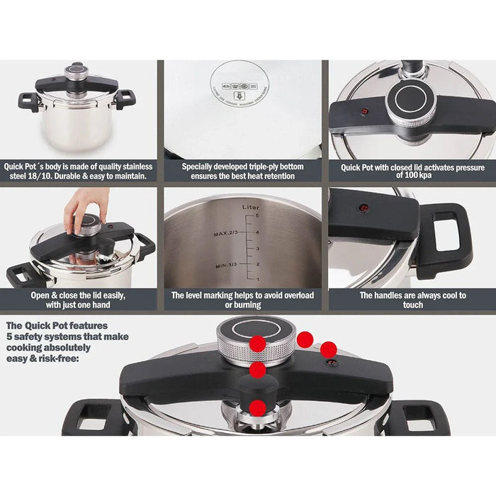 Chef's Delight Stainless Steel Pressure Cooker-7L