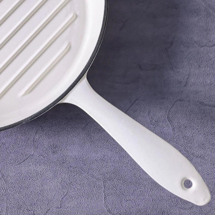 Chef's Delight Cast Iron Round Grill Pan - Beige - D 28 cm
