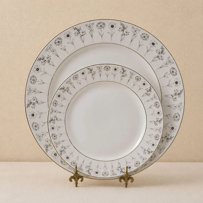 Youthful Bite Sparkle 16-Piece New Bone China Dinner Set-White- Serves 4