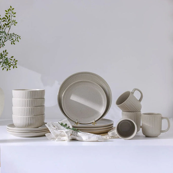 Youthful bite 16-Piece Stoneware Dinner Set -Serves 4