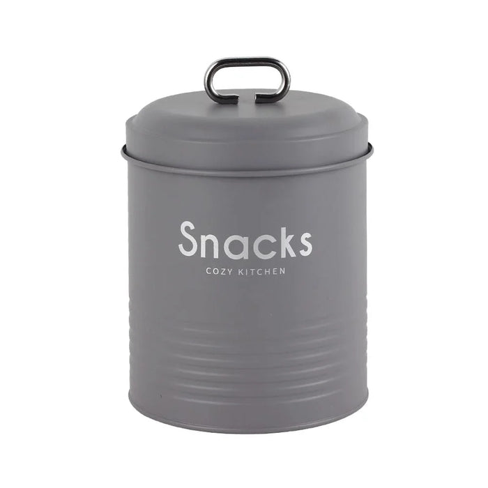 Gravitas 2-Piece Metal Storage Jar Grey -2000Ml