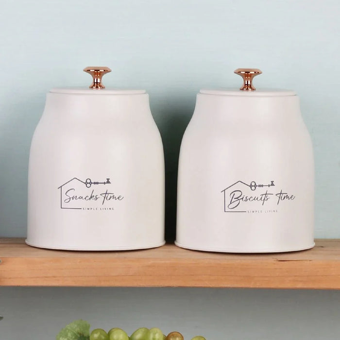 Adrian 2-Piece Metal Storage Box Beige 1500Ml
