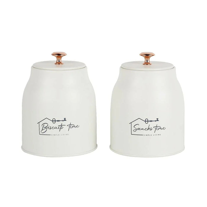 Adrian 2-Piece Metal Storage Box Beige 1500Ml
