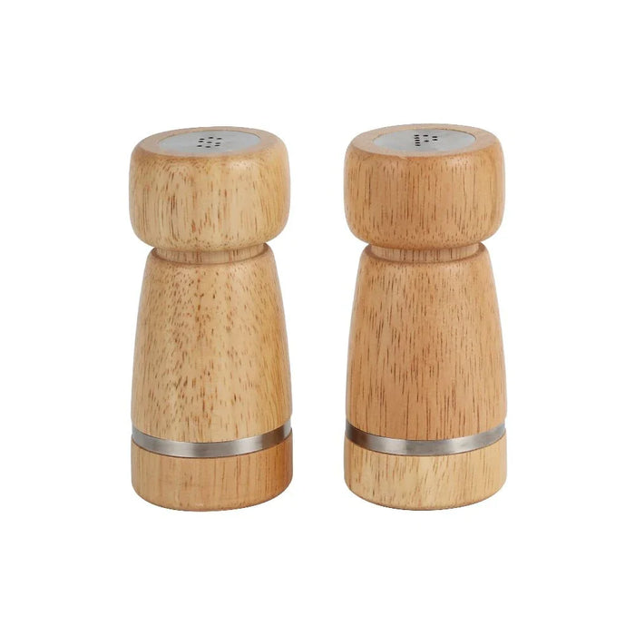 Loretta 2-Piece Rubber Wood Salt & Pepper Shakers Set Nature 5.5 X 12.7 Hcm