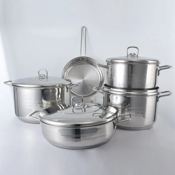 Chef's Delight 9-Piece Stainless Steel Cookware Set