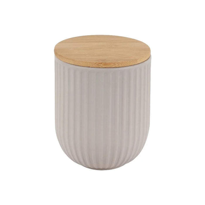 Astra 3-Piece Ceramic Storage Jar Set With Bamboo Lid -750Ml