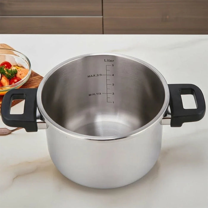 Chef's Delight Long Handle Stainless Steel Pressure Cooker- 3L