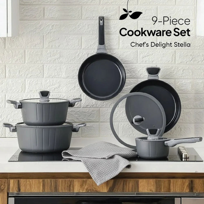 Chef's Delight Stella 9-Piece Cookware Set