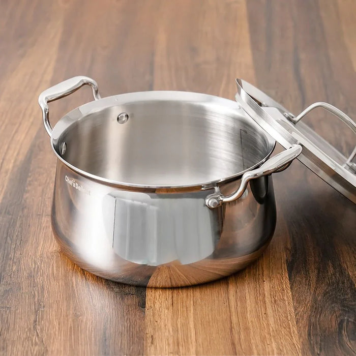 Chef's Delight Tri-Ply Stainless Steel Handi with Stainless Steel Lid, 22 CM (4.5 L)