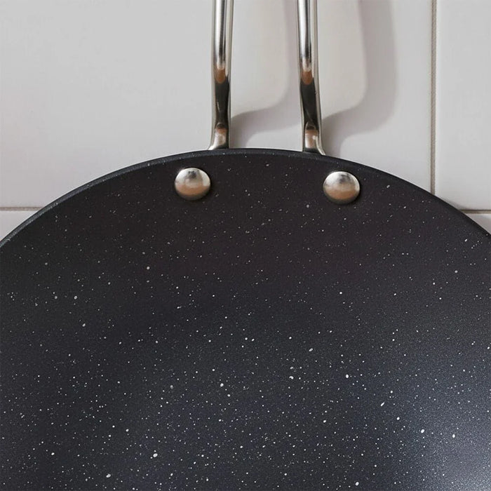Chef's Delight Tri-Ply Stainless Steel Tawa with Quantanium Non-Stick Coating-Induction Compatible, 28CM