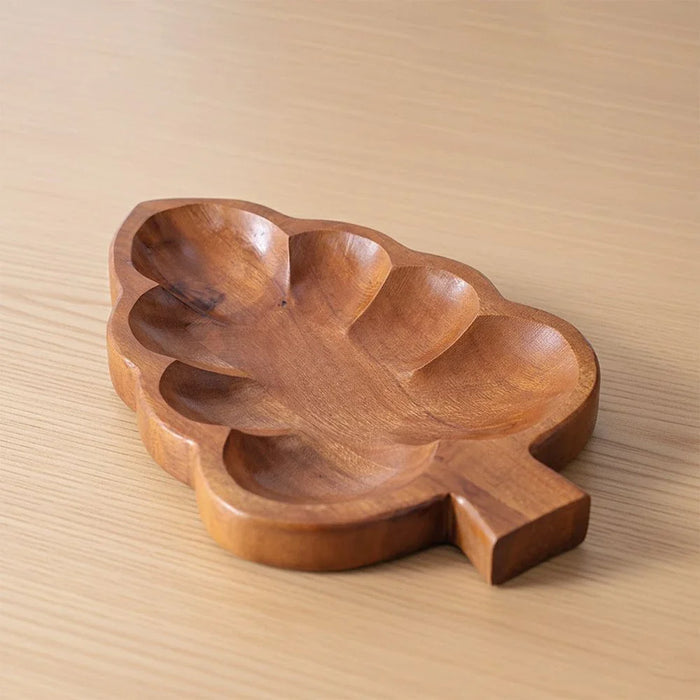 Loretta Leaf Platter Acacia Wood 30X20X2.5Cm
