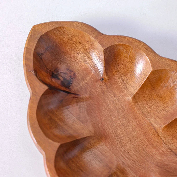 Loretta Leaf Platter Acacia Wood 30X20X2.5Cm