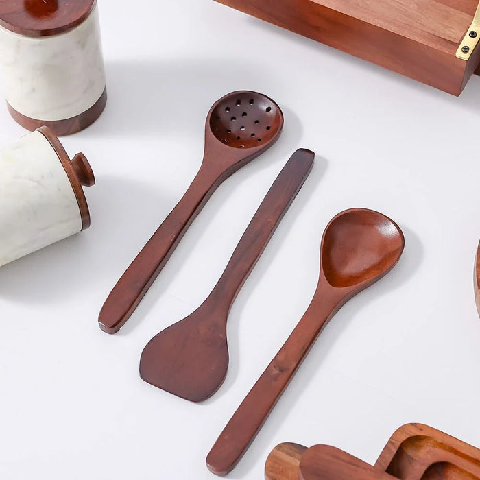 Chef's Delight Slotted Ladle Acacia Wood 7X30X2Cm