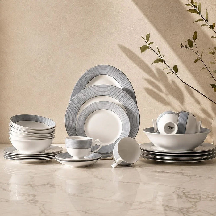 Noor 32-Piece New Bone China Dinner Set -Serves 6