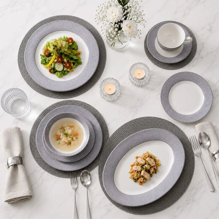 Noor 32-Piece New Bone China Dinner Set -Serves 6