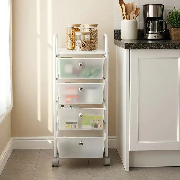 Atticus 4-Tier Storage Cart With Drawer- 34 X 32.5 X 80.5CM