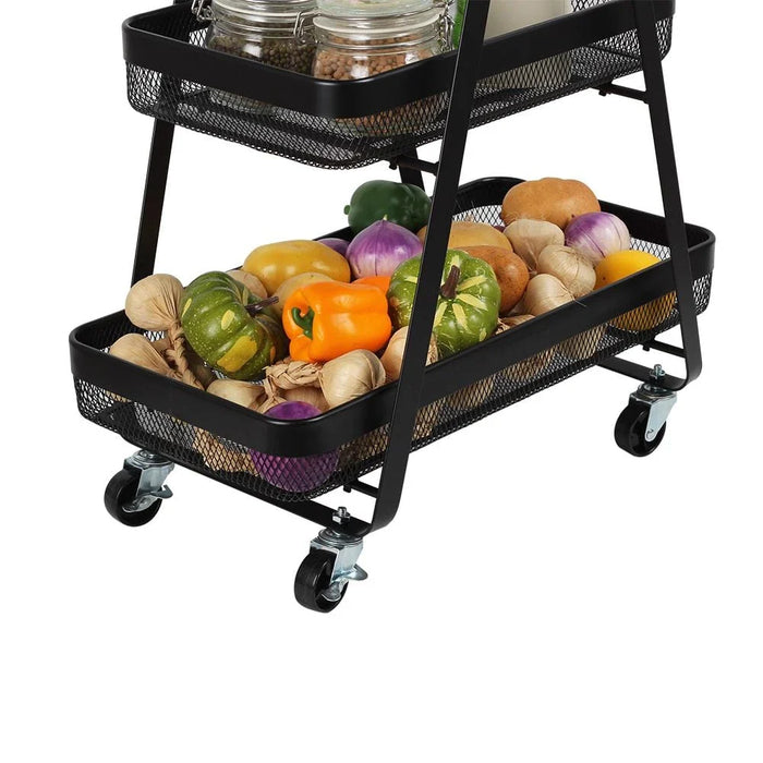 Atticus 3-Tier Multi-Functional Triangular Storage Cart -57 X 31 X 85 HCM