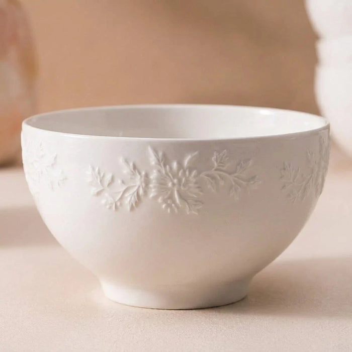 Apollo 16-Piece Geometric Embossed Porcelain Dinner Set -Serves 4